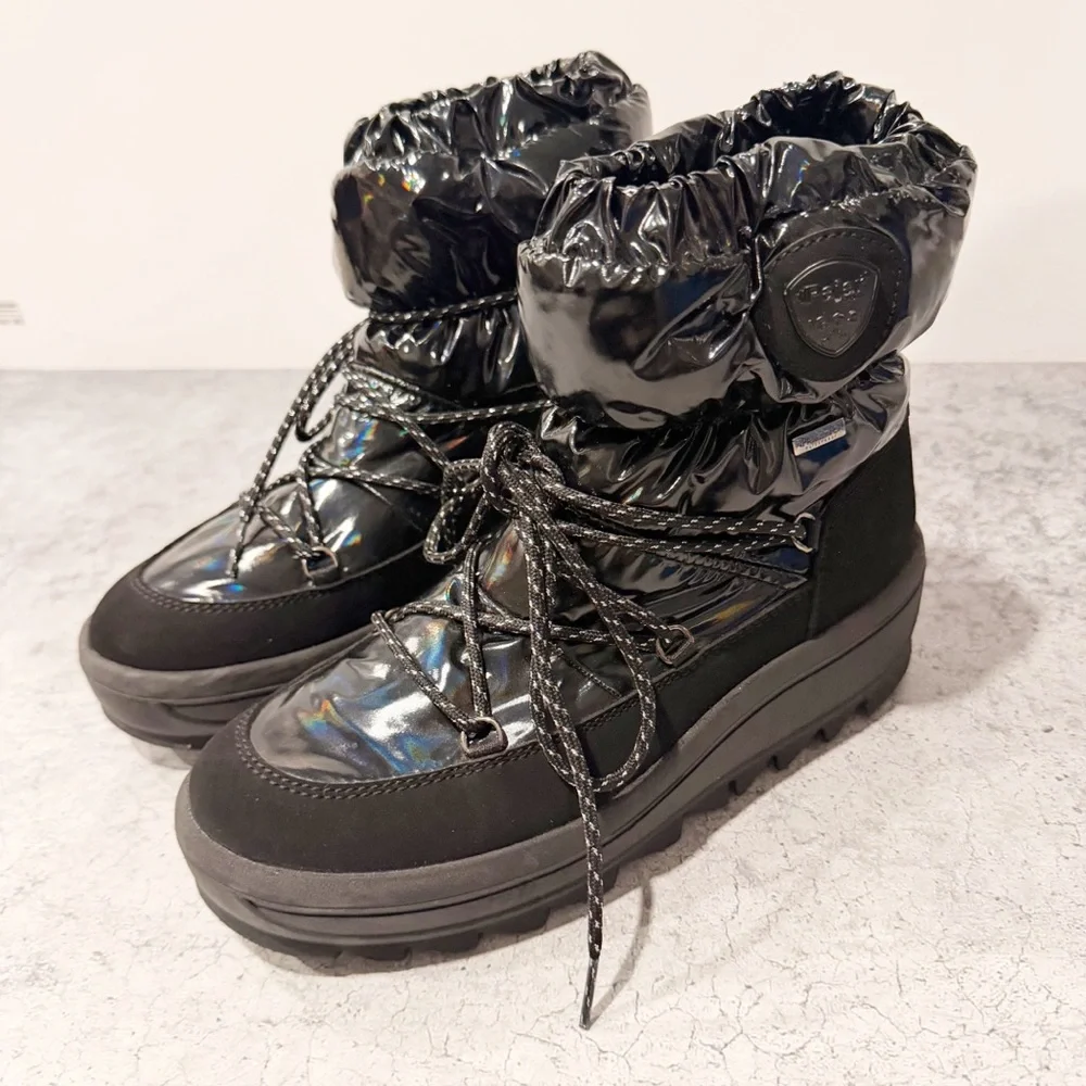 PAJAR Women's Taya Nylon Lace-Up Boot Snow Black Size 9 - 9.5